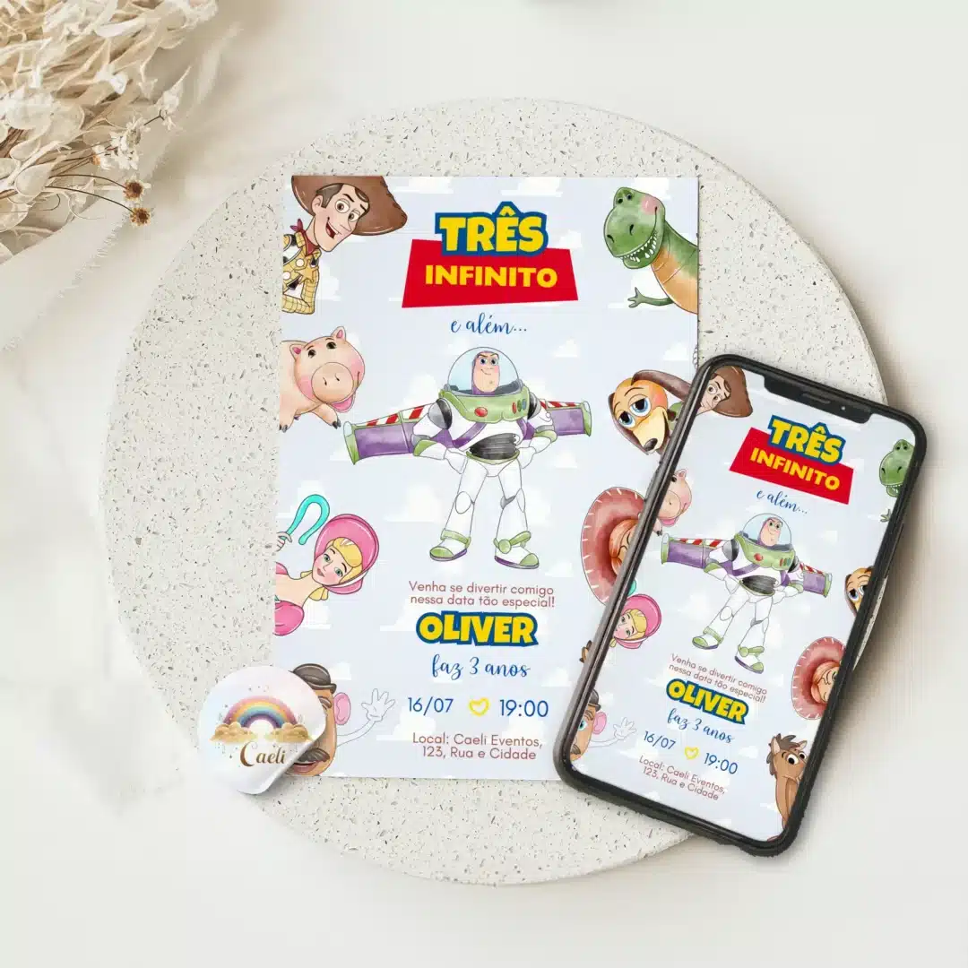 Convite Digital Toy Story 1,toy story