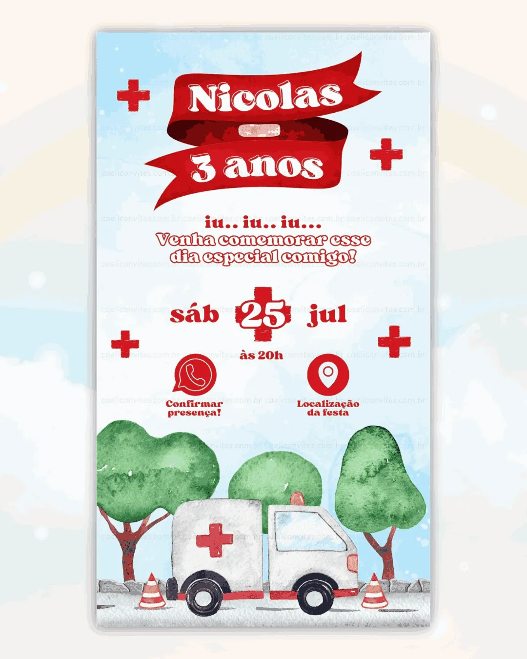 Convite Interativo Arca de Noé Menino 3