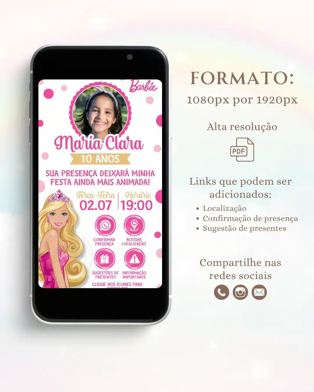 Convite Interativo Barbie