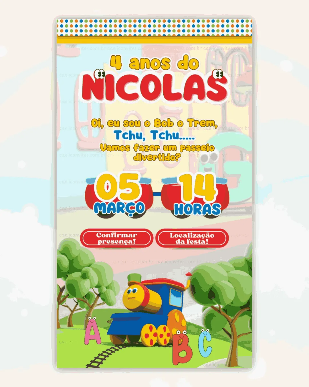 Convite Interativo Cocomelon