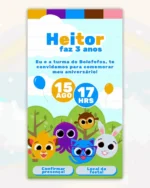 Convite Interativo Bolofofos Menino 2