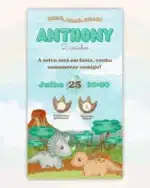 Convite Interativo Dinossauros Menino