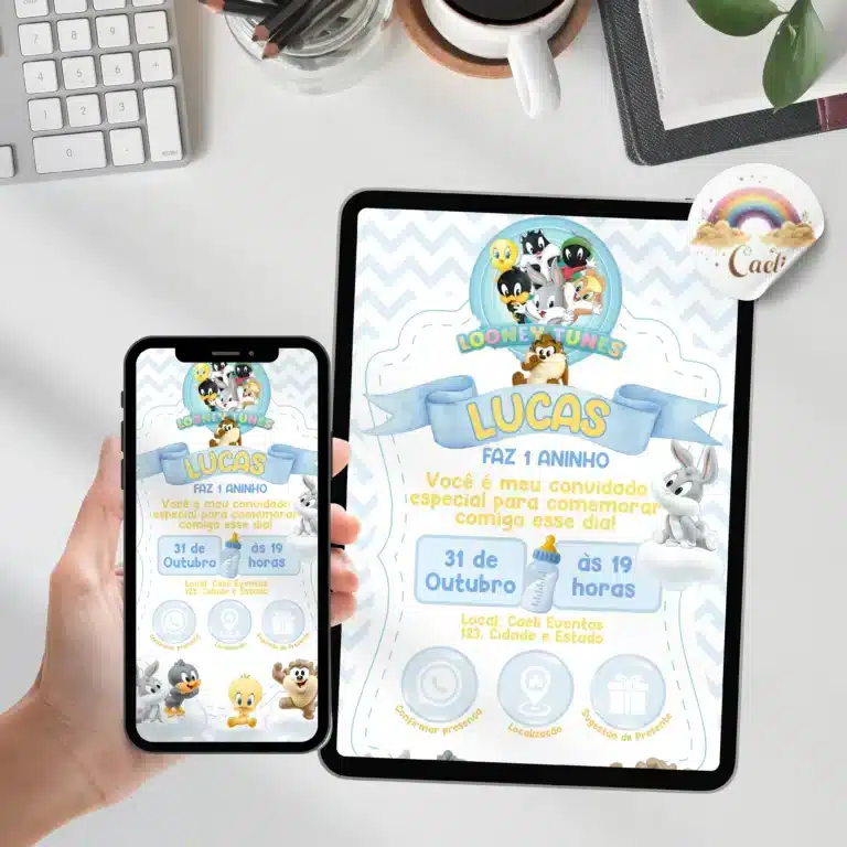 Convite Looney Tunes Baby