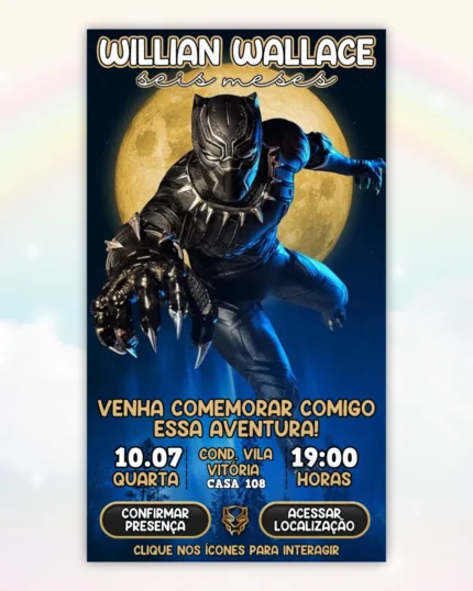 Convite Interativo Pantera Negra
