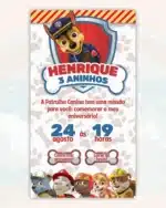 Convite Patrulha Canina Menino 2 Interativo