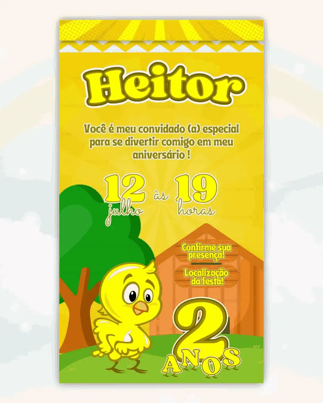Convite Interativo Galinha Pintadinha Azul