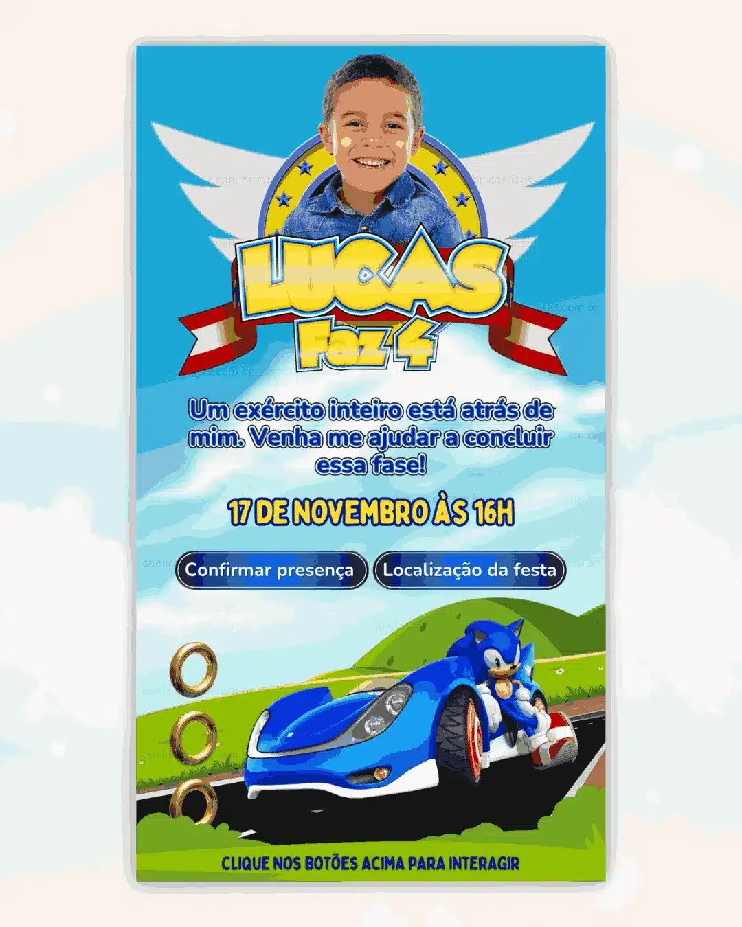 Convite Interativo Safari Menino
