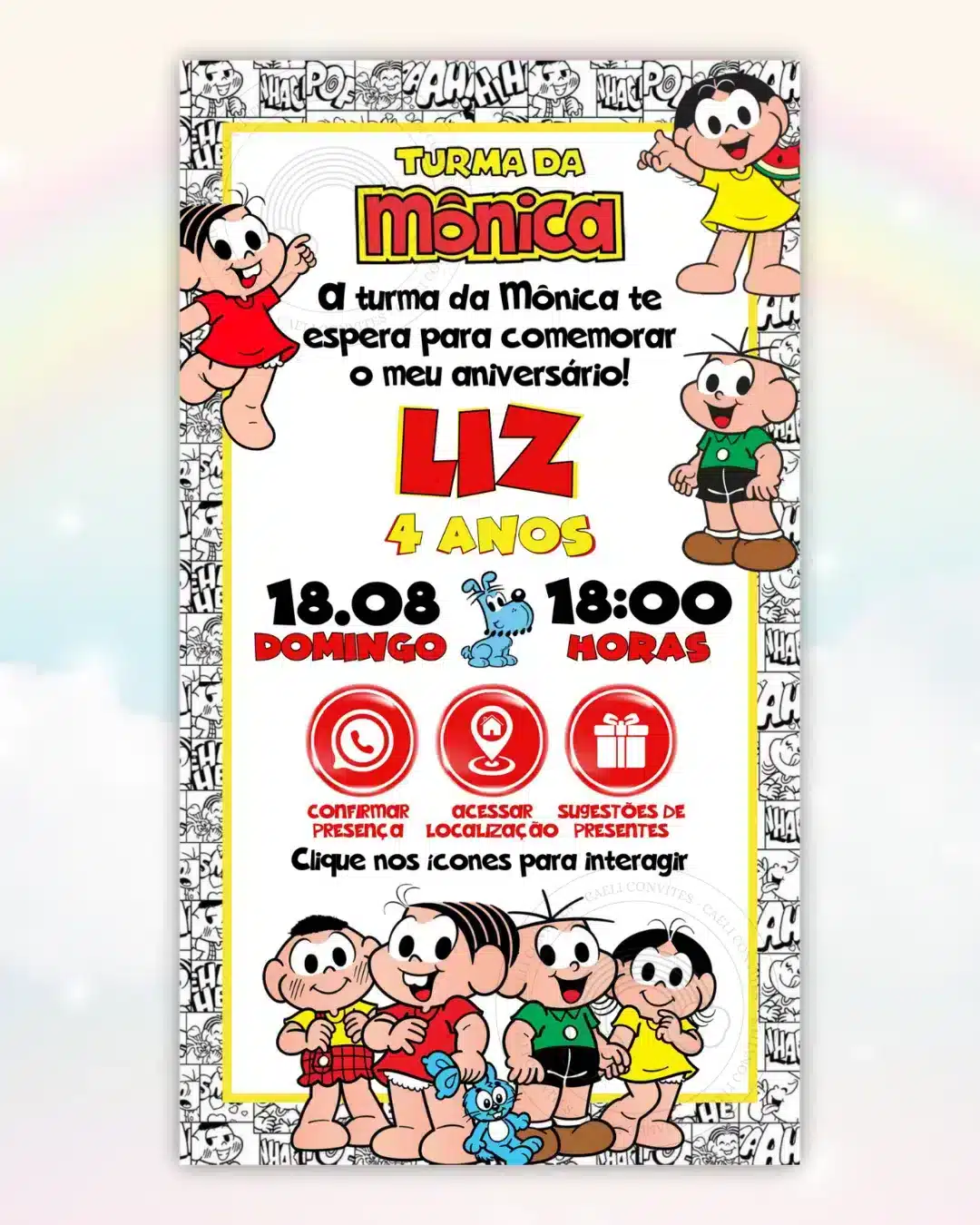 Convite Interativo Turma da Mônica