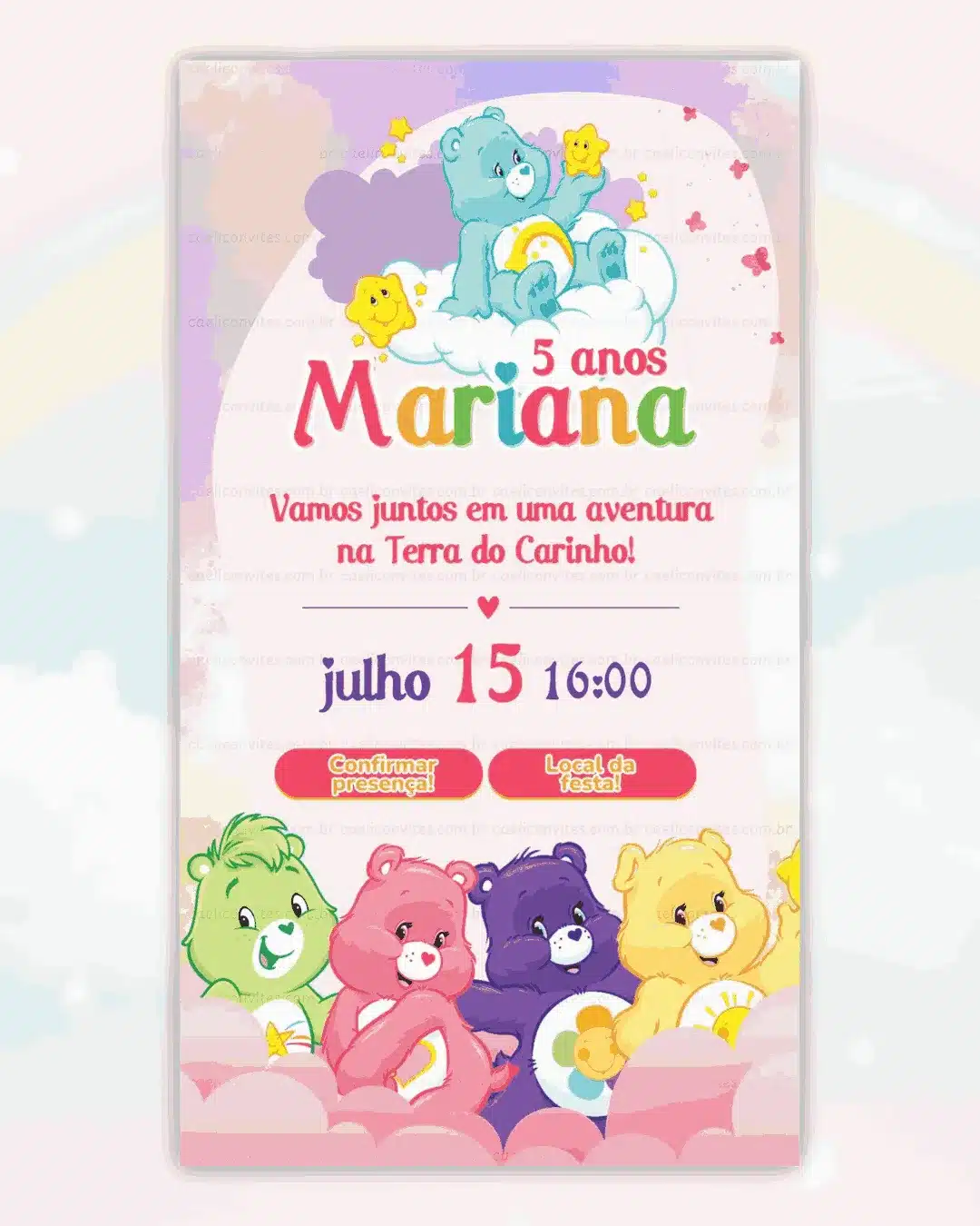 Convite Digital Ursinhos Carinhosos 7
