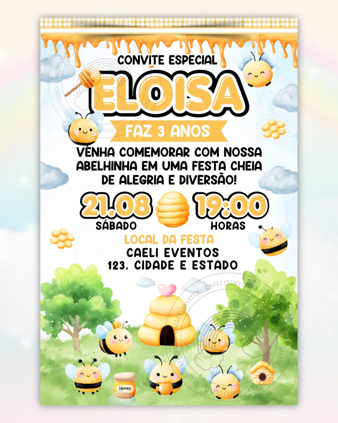 Convite Digital Abelhinha 4