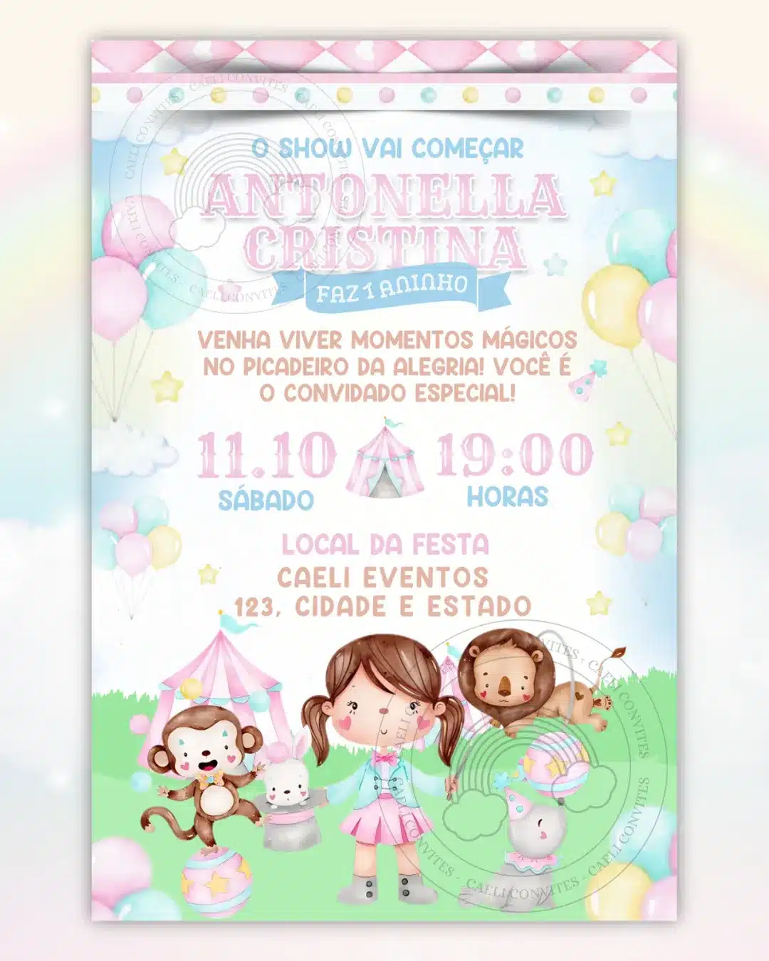 Convite Circo Rosa 7