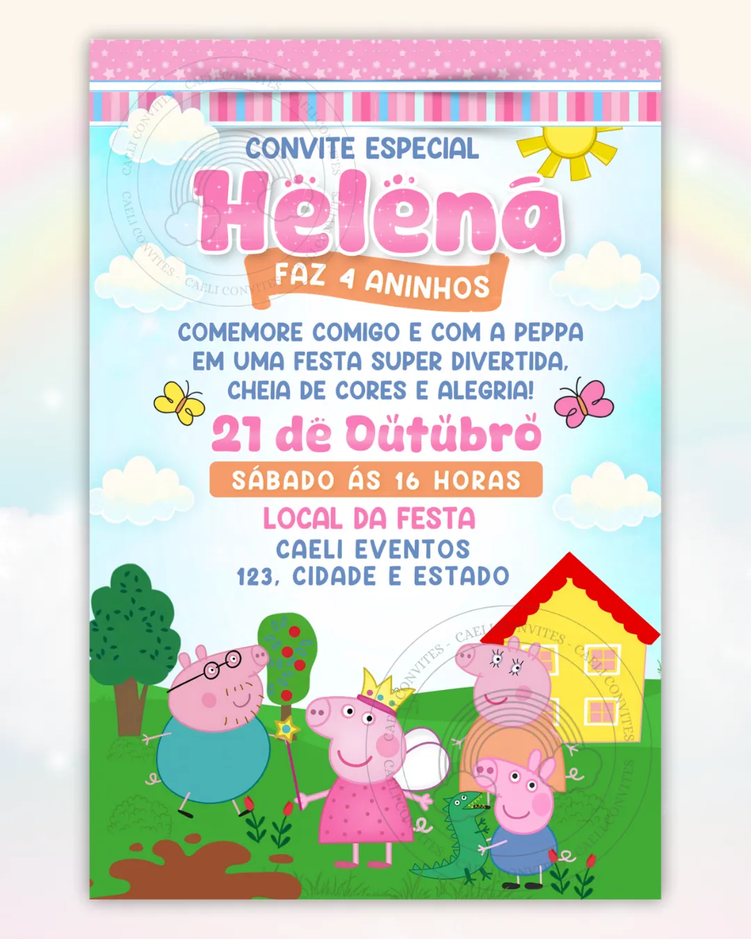Convite Digital Peppa Pig 2