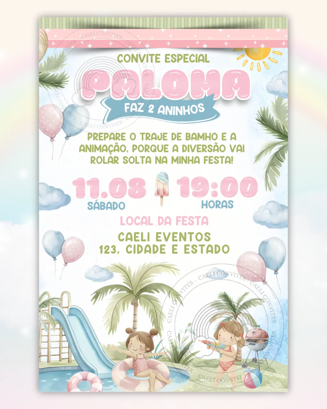 convite interativo pool party