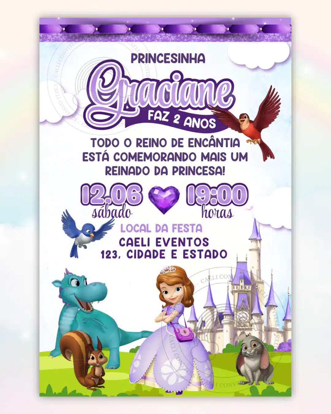 Convite Digital Princesa Sofia