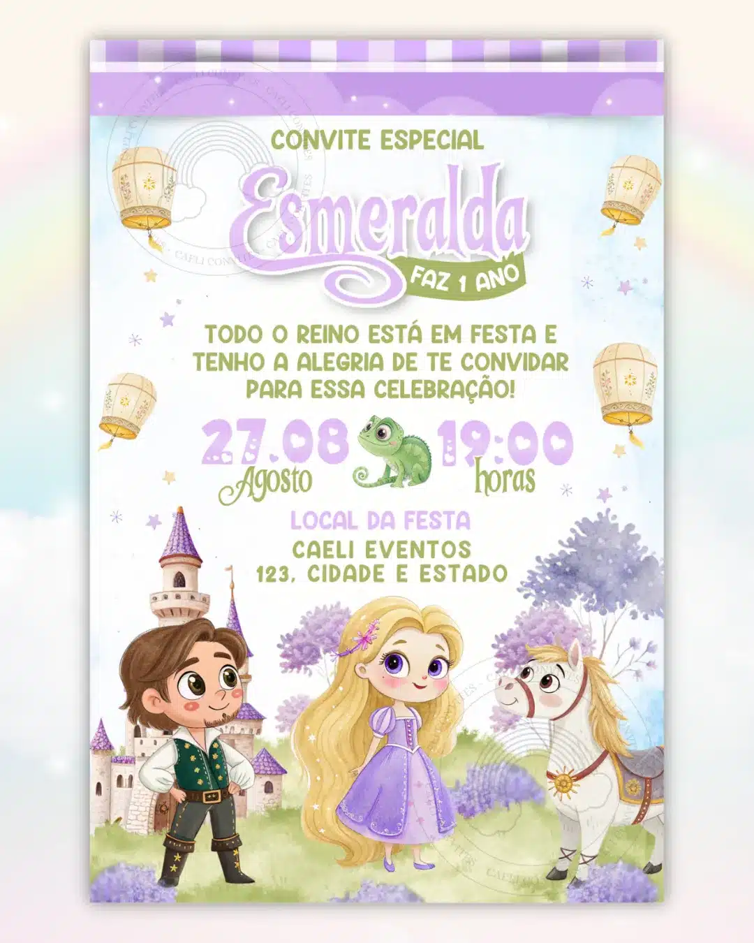 Convite Digital Rapunzel 2