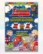Convite Interativo Vingadores,vingadores,convite vingadores,convite vingadores digital,convite vingadores cute