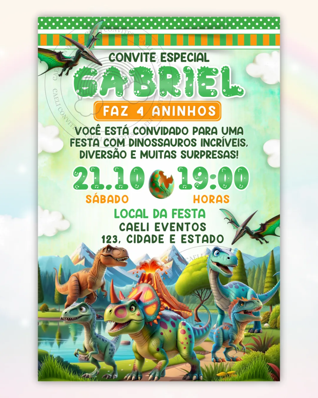 Convite Dinossauro 5