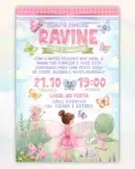 Convite Digital Borboletas Rosa