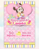 Convite Minnie Rosa