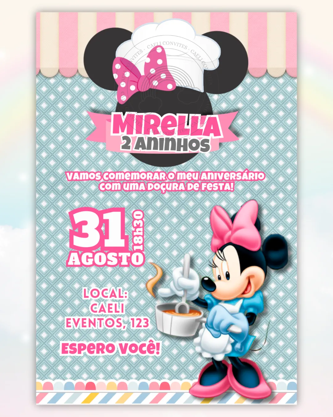Convite Minnie Vermelha