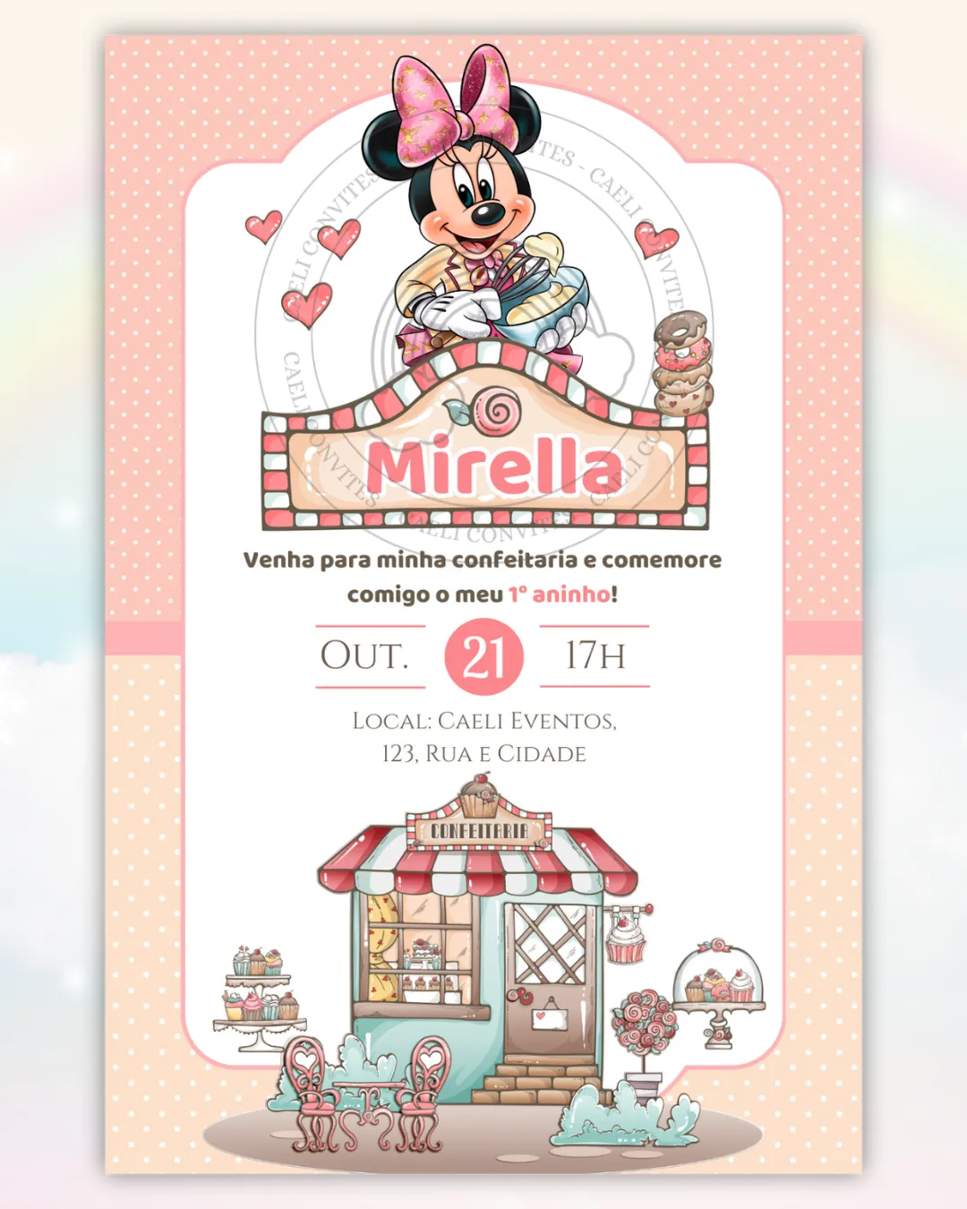 Convite Minnie Vermelha