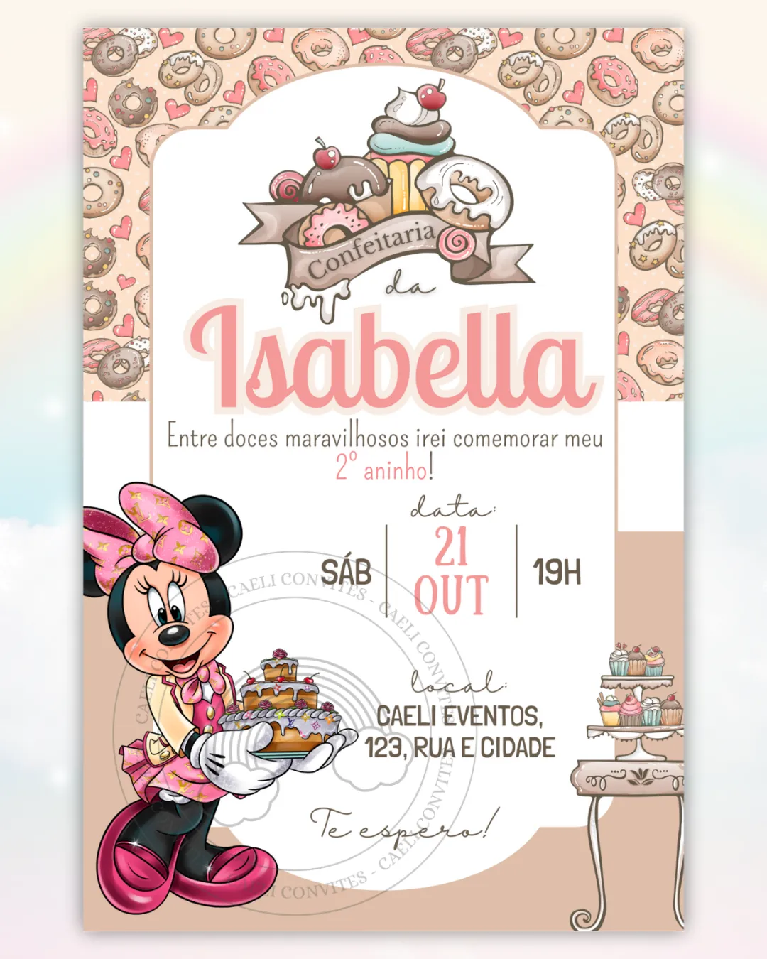 Convite Minnie Vermelha