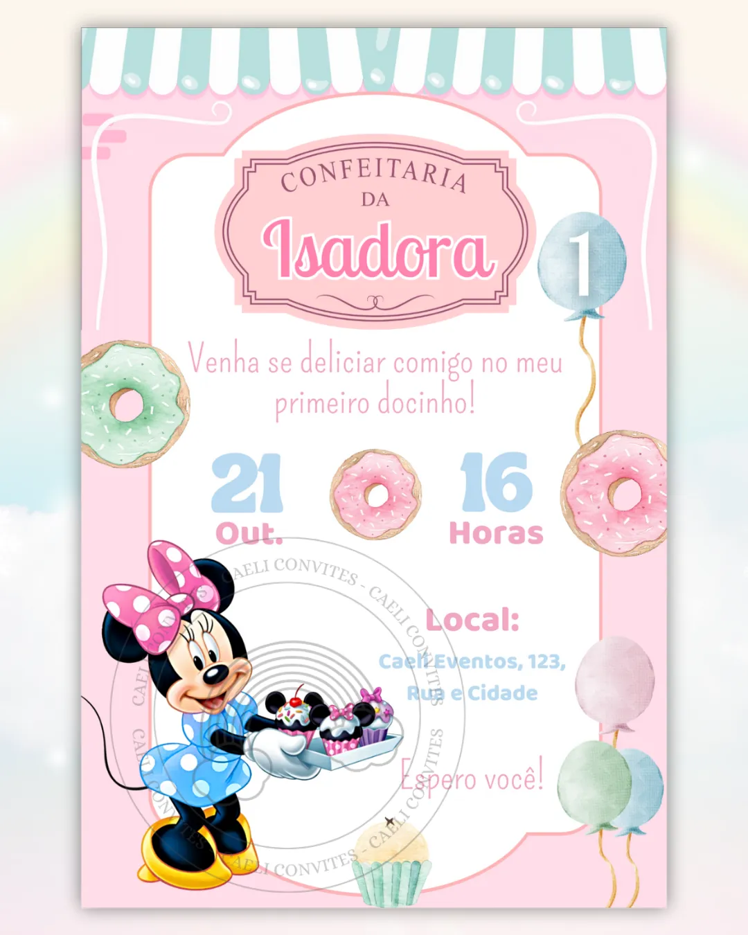 Convite Minnie Vermelha