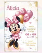 Convite Minnie Rosa