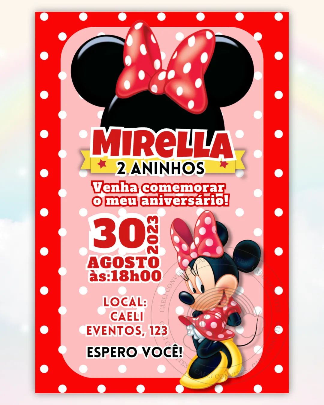 Convite Minnie Vermelha