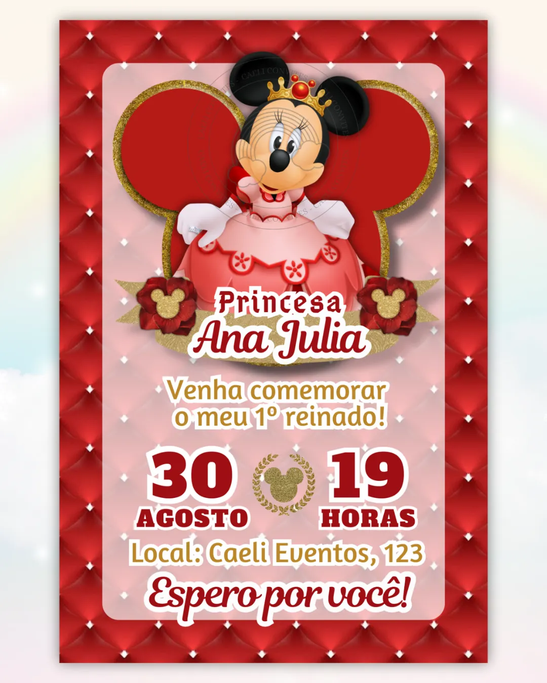 Convite Minnie Vermelha