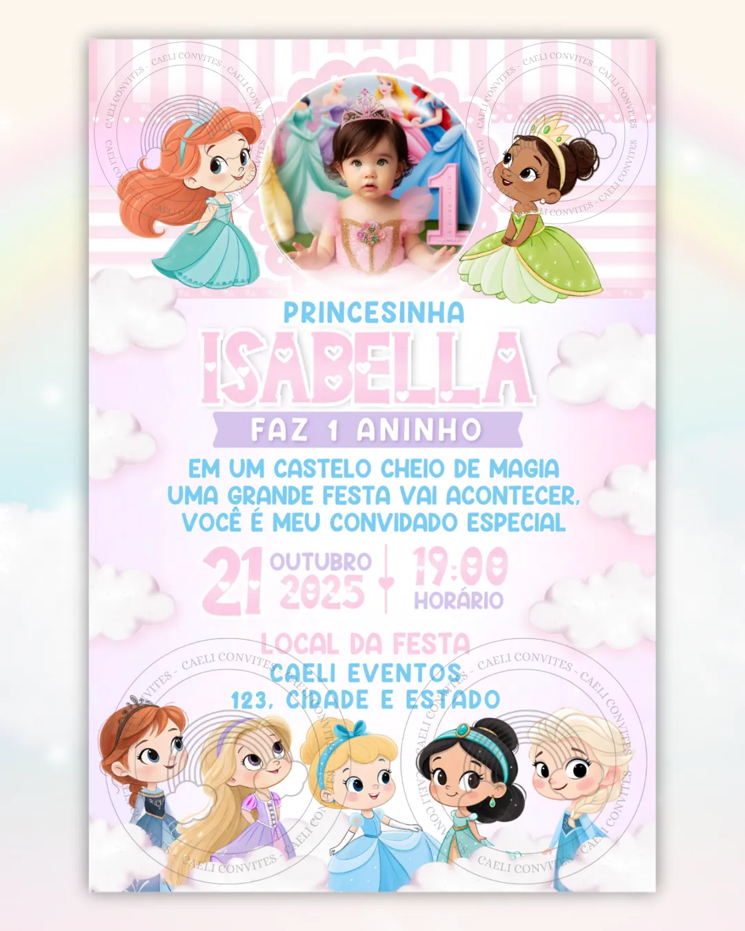 Convite Digital Princesas da Disney 3
