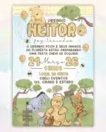 Convite Interativo Cocomelon,Convite Ursinho Pooh Interativo
