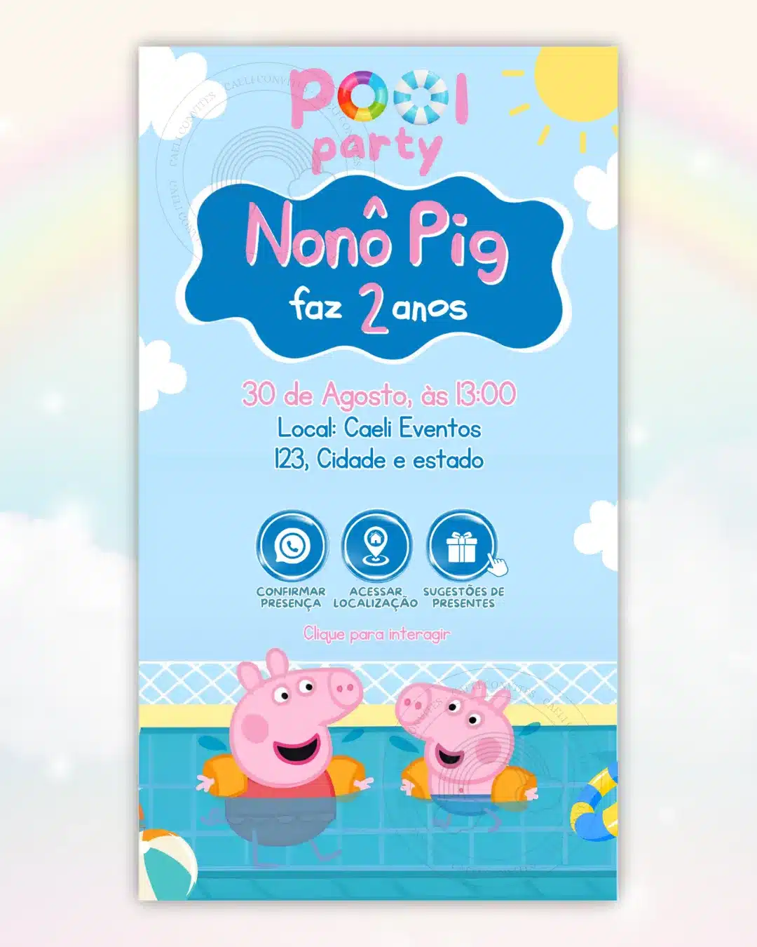 Convite Digital Peppa Pig