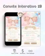 Convite Chá Revelação Interativo Bege Neutro 4